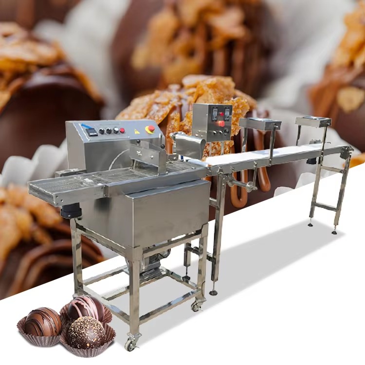 15kg chocolate biscuit bar snack dates tempering coating machine cololing belt with fans