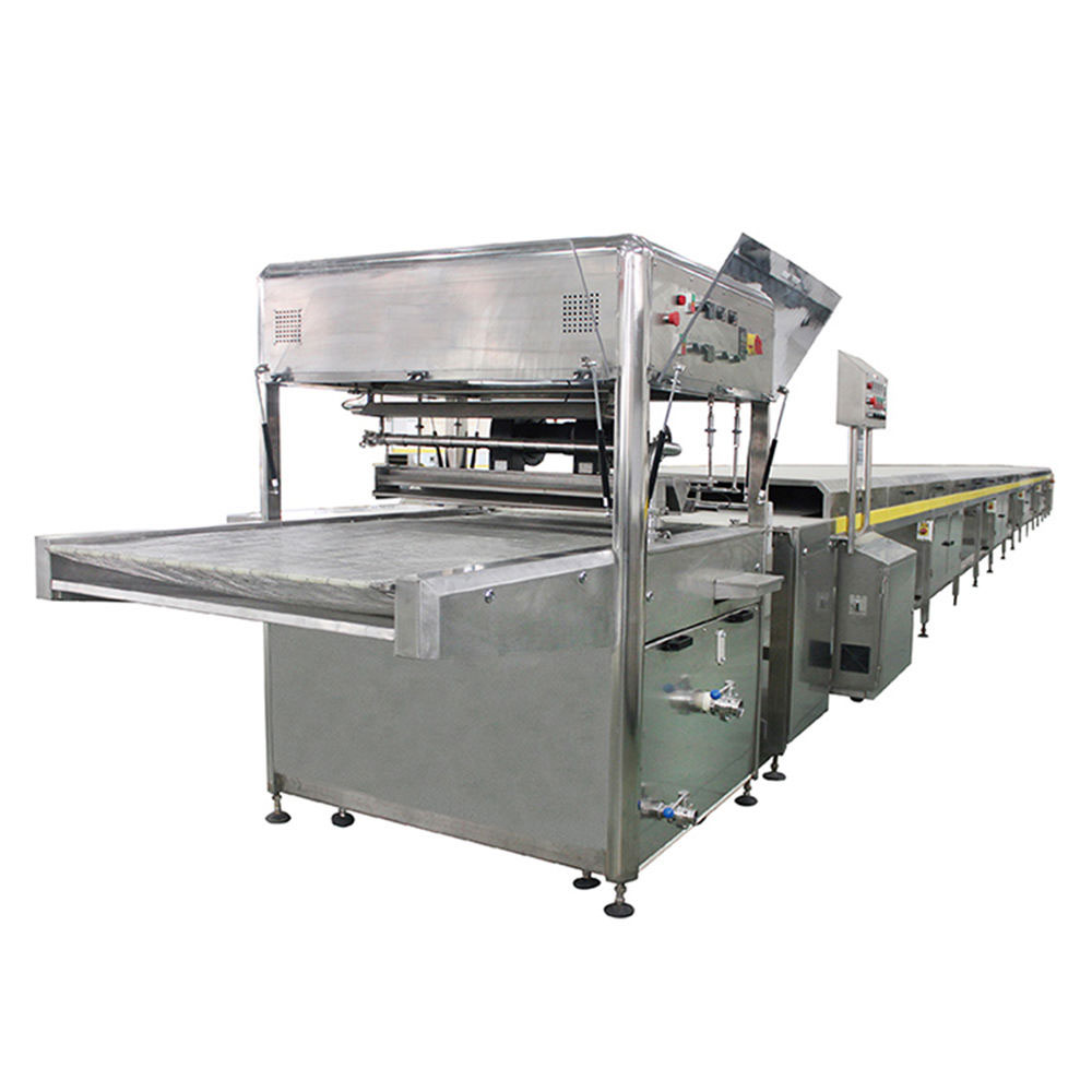 400/600/900 Belt Width Automatic Cake Bakery Equipment Chocolate Biscuit Enrobing Machine Cooling Tunnel Function